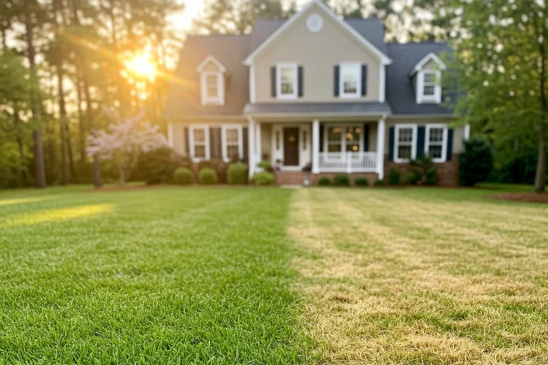 Lawn fertilization service in Georgia with striped healthy lawn